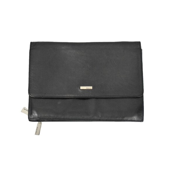 Vintage Perlina Soft Black Leather Crossbody Organizer Wallet Purse All-In-One - Picture 13 of 14